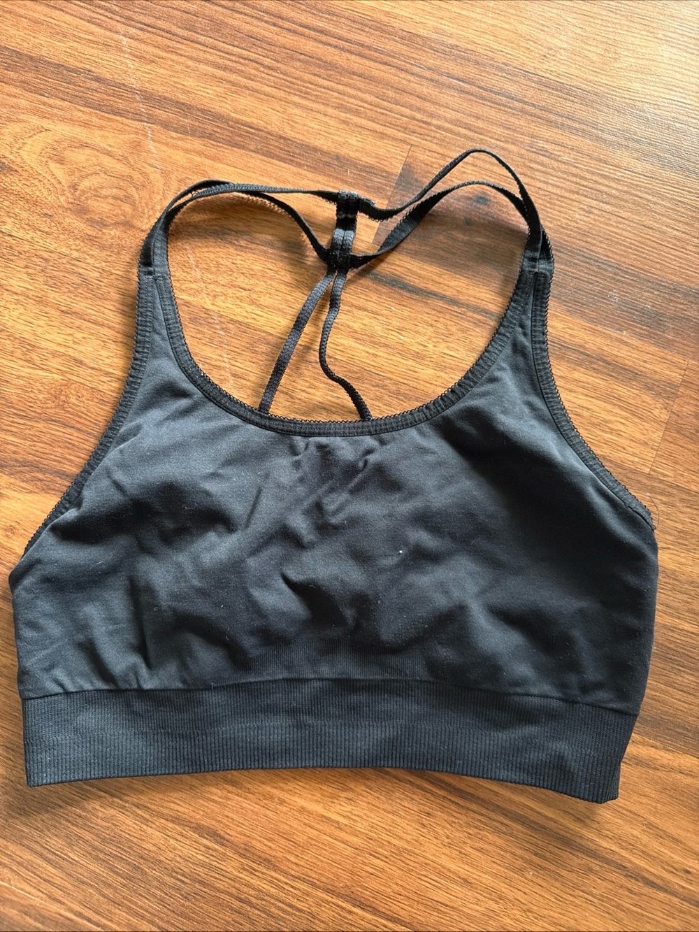Fabletics Black T-Back Seamless Sports Bra